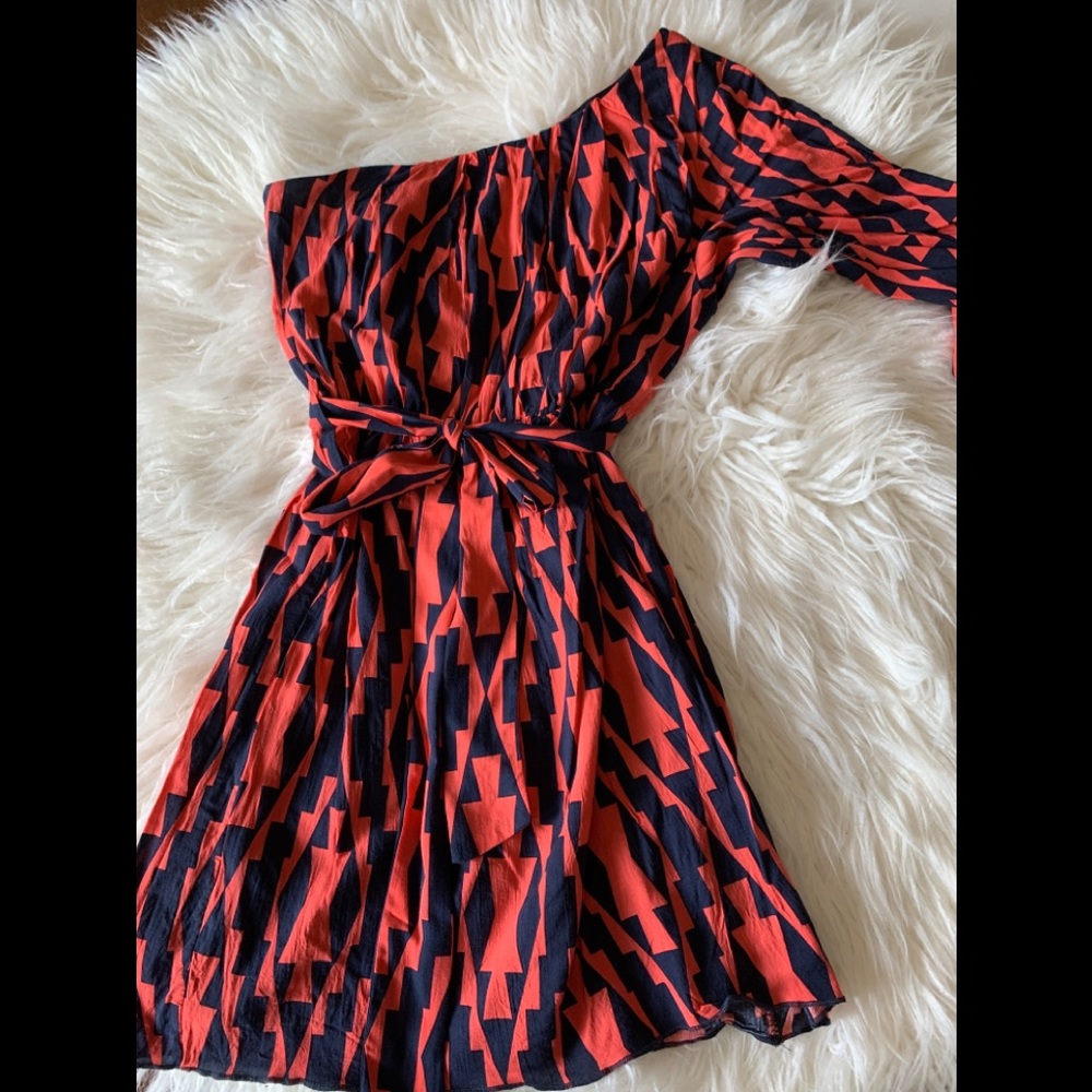 Charming Charlie One Shoulder Geometric Mini Dress